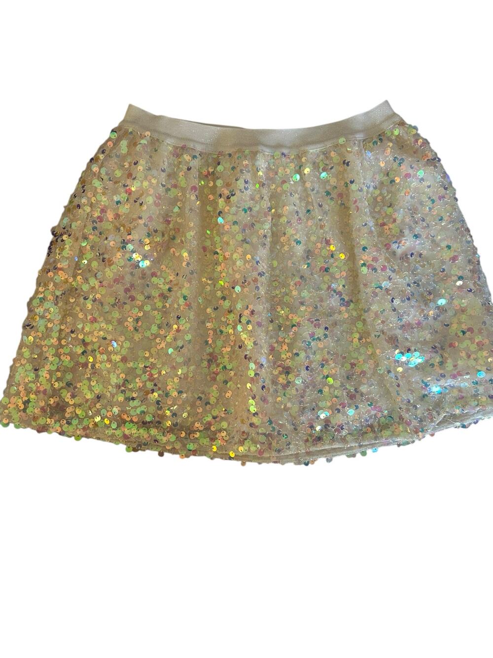 Cat & Jack white sequin skirt size xs 4-5